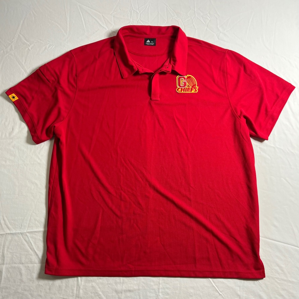 Kansas City Chiefs Polo Shirt Mens 4XL Red Go Chiefs Short Sleeve Performance